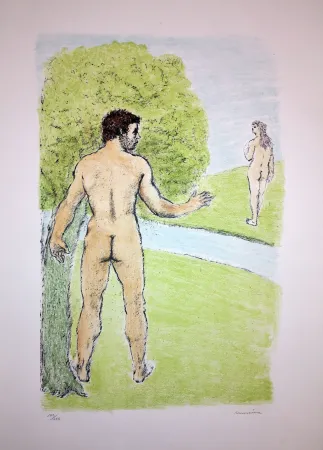 Lithografie Messina - Nudi