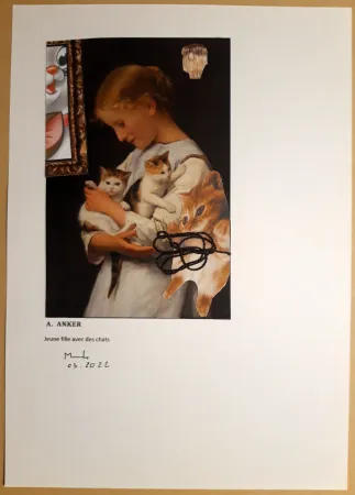 Geen Techniek Metras - Jeune fille avec des chats