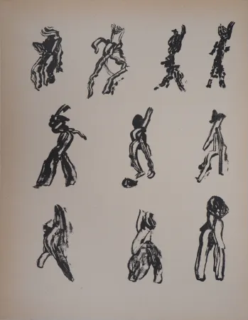 Lithografie Michaux - Lettrisme, dix figures