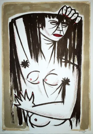Lithografie Migneco - Donna