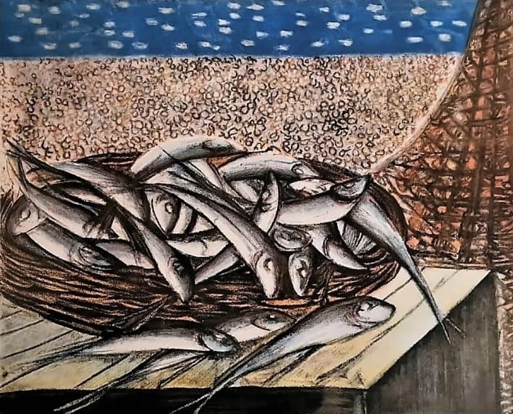 Lithografie Migneco - Sardelle