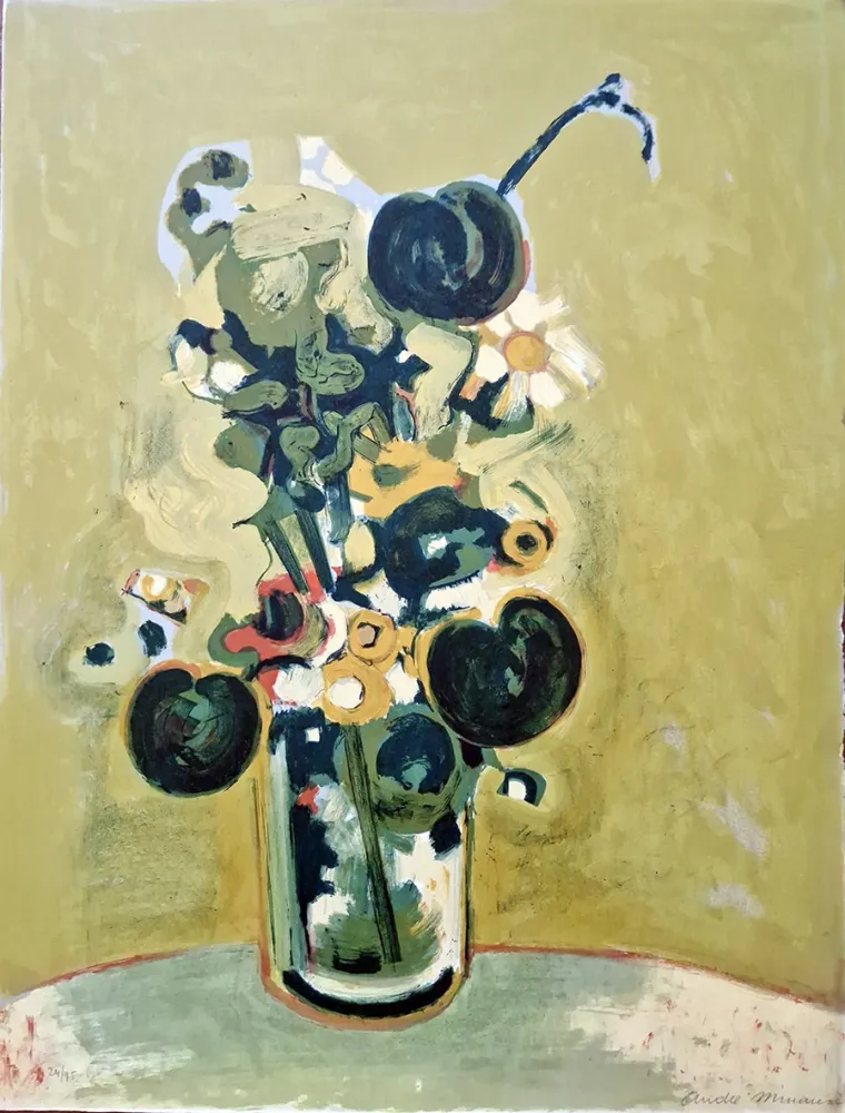 Lithografie Minaux - Le bouquet d'octobre