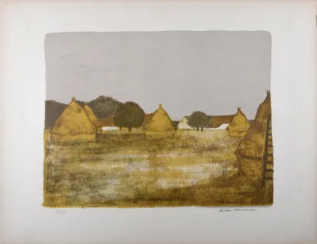 Lithografie Minaux - Les meules, c. 1955 - Hand-signed!