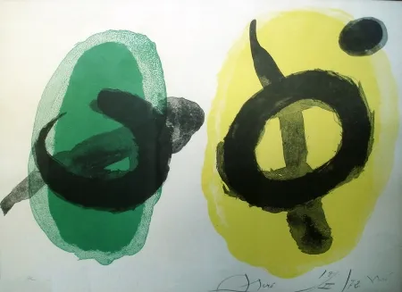Lithografie Miró - Amarillo y verde (Jaune et vert)