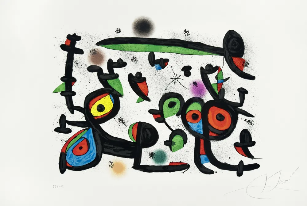 Lithografie Miró - Amoureux et Luna Park I (Les)