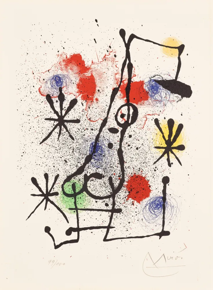 Lithografie Miró - Au portail couvert de neige (At the Snow-Covered Gate)