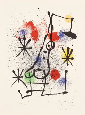 Lithografie Miró - Au portail couvert de neige (At the Snow-Covered Gate)