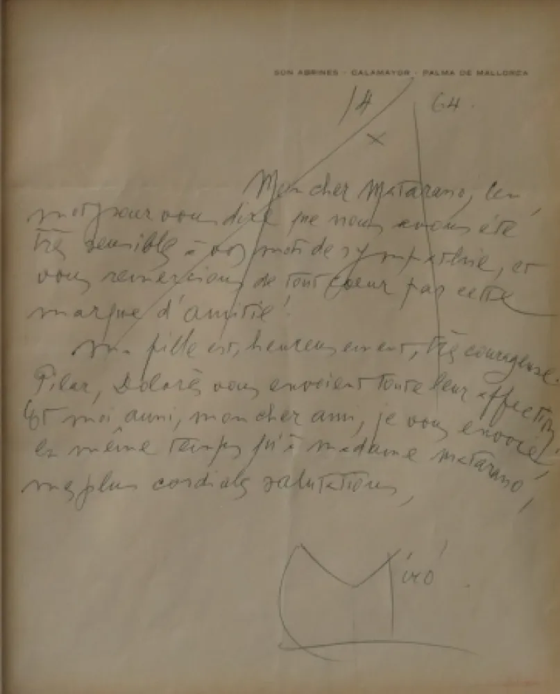 Geen Techniek Miró - Autographed letter