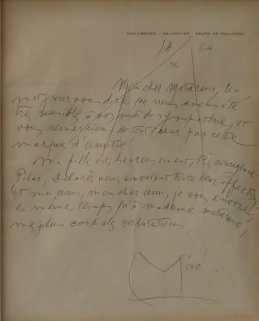 Geen Techniek Miró - Autographed letter