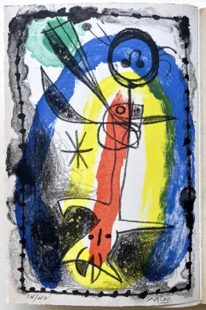 Geïllustreerd Boek Miró - Benjamin Péret: Anthologie de l’amour sublime. EXEMPLAIRE DE TÊTE COMPRENANT LA LITHOGRAPHIE ORIGINALE SIGNÉE DE JOAN MIRÓ (1956)