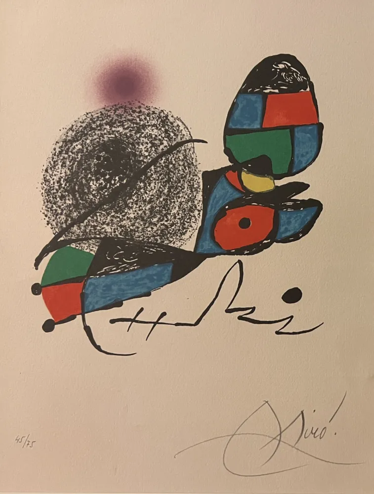 Lithografie Miró - Carte d'invitation ( M 1032 )