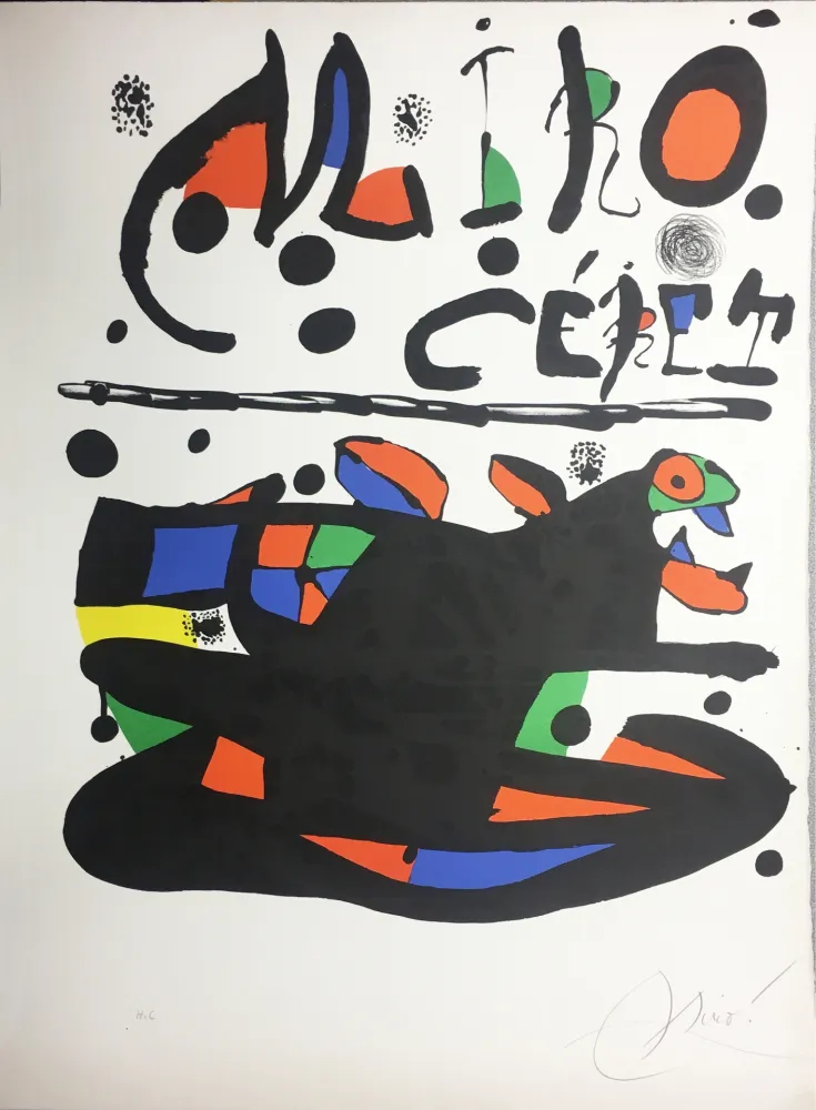 Lithografie Miró - CÉRET. Lithographie originale signée ( 1977).
