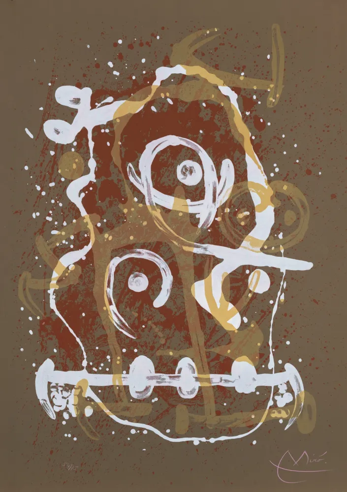 Lithografie Miró - Chevauchée brun