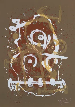 Lithografie Miró - Chevauchée brun