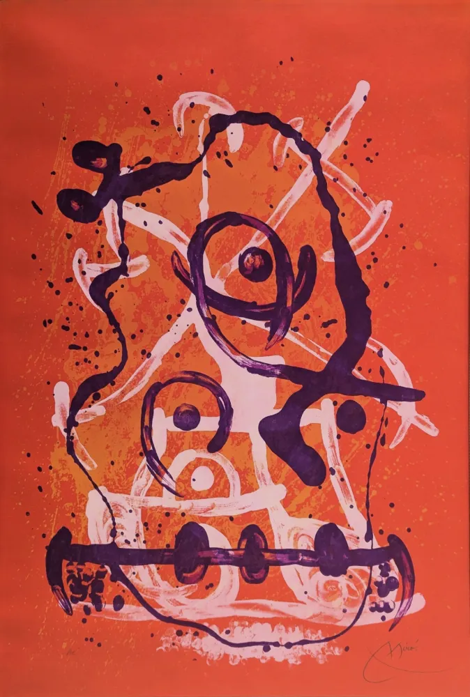 Lithografie Miró - Chevauchée - Rouge Violet 