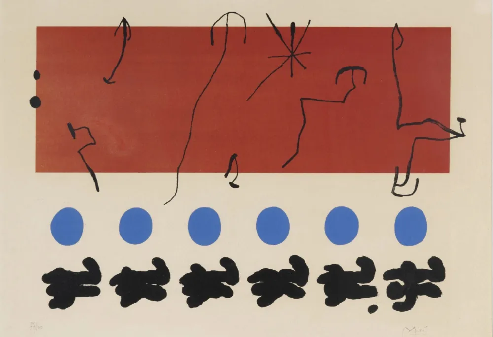 Lithografie Miró - Ciel rouge