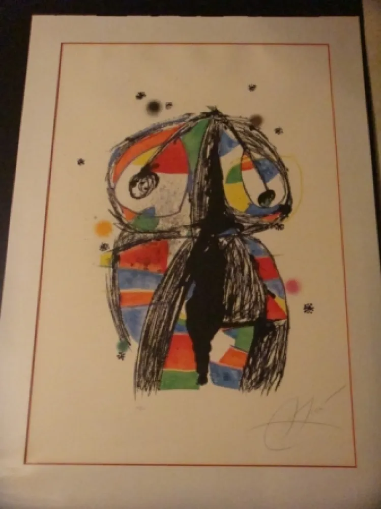 Lithografie Miró - Colombine aux idees noires