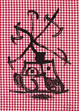 Lithografie Miró - Dame aux damiers (La)