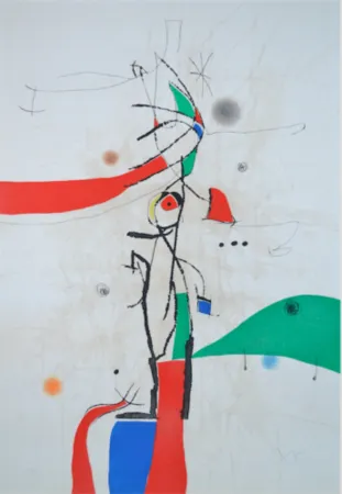 Ets En Aquatint Miró - Demi Mondaine A Sa Fenetre - D742