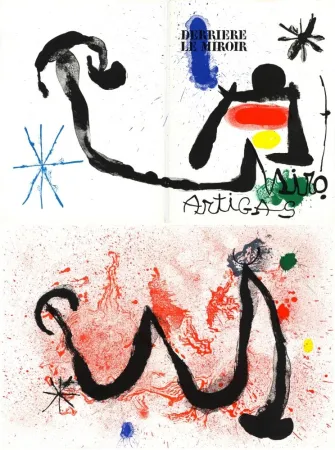 Geïllustreerd Boek Miró - Derrière le Miroir n° 139-140. MIRÓ - ARTIGAS, Terres de grand feu. 6 LITHOGRAPHIES ORIGINALES (1963)