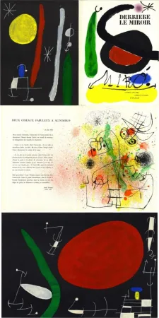 Geïllustreerd Boek Miró - Derrière Le Miroir n° 164-165. L'OISEAU SOLAIRE, L'OISEAU LUNAIRE, ÉTINCELLES. 10 LITHOGRAPHIES EN COULEURS (1967)