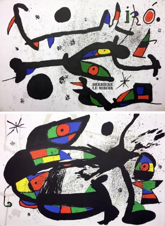 Lithografie Miró - Derrière Le Miroir n° 231 . MIRÓ. SCULPTURES. 2 LITHOGRAPHIES ORIGINALES (1978).