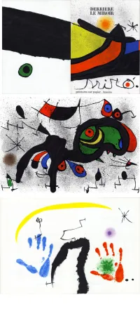 Geïllustreerd Boek Miró - Derrière Le Miroir n°193-194. MIRÓ. PEINTURES SUR PAPIER, DESSINS. 12 LITHOGRAPHIES EN COULEURS (1971).