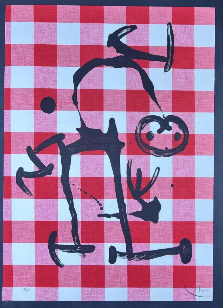 Lithografie Miró - El analfabeto de los cuadros rojos