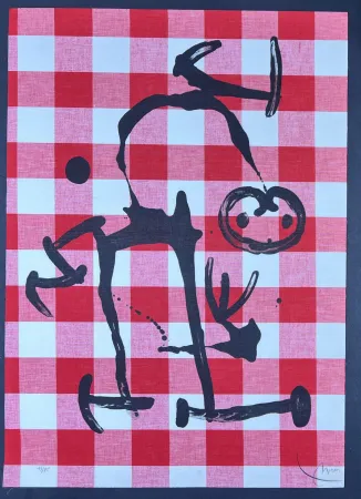 Lithografie Miró - El analfabeto de los cuadros rojos