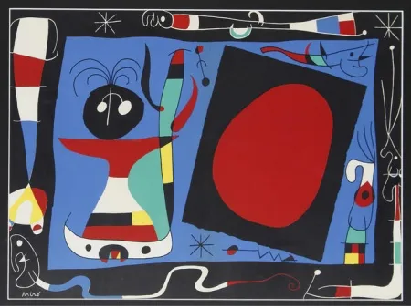 Lithografie Miró - Femme au miroir / Woman Before a Mirror