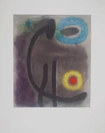 Lithografie Miró - Femme au soleil