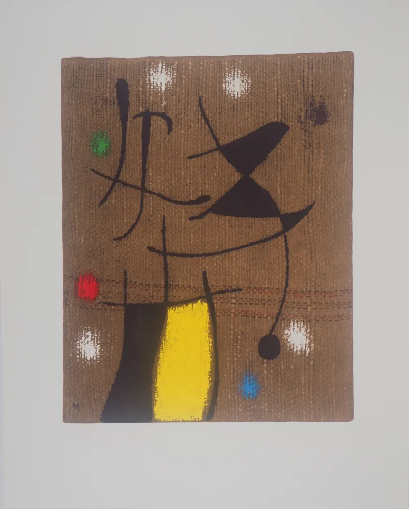 Lithografie Miró - Femme au téléphone