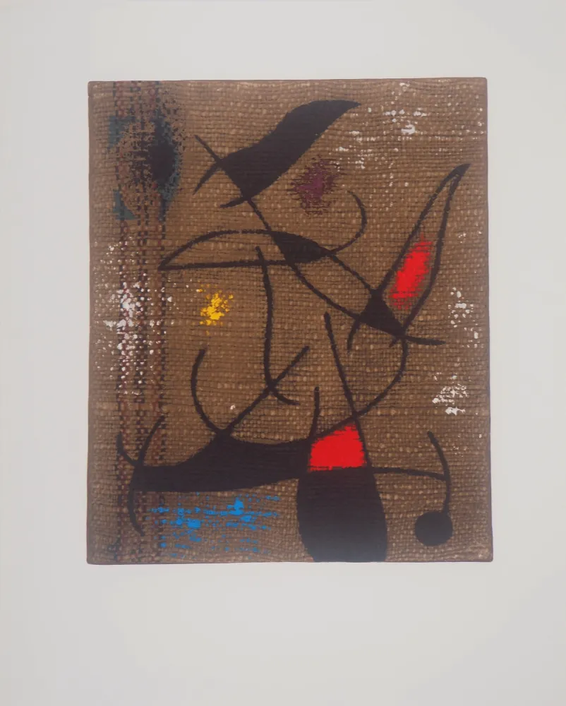Lithografie Miró - Femme et oiseaux
