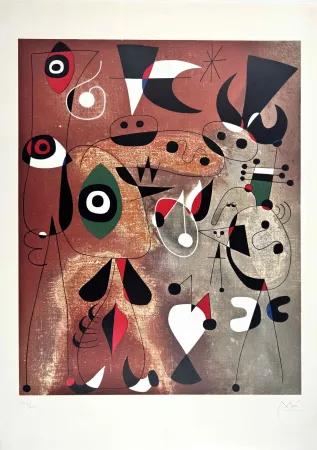 Lithografie Miró - Femmes, Oiseaux, Etoiles 