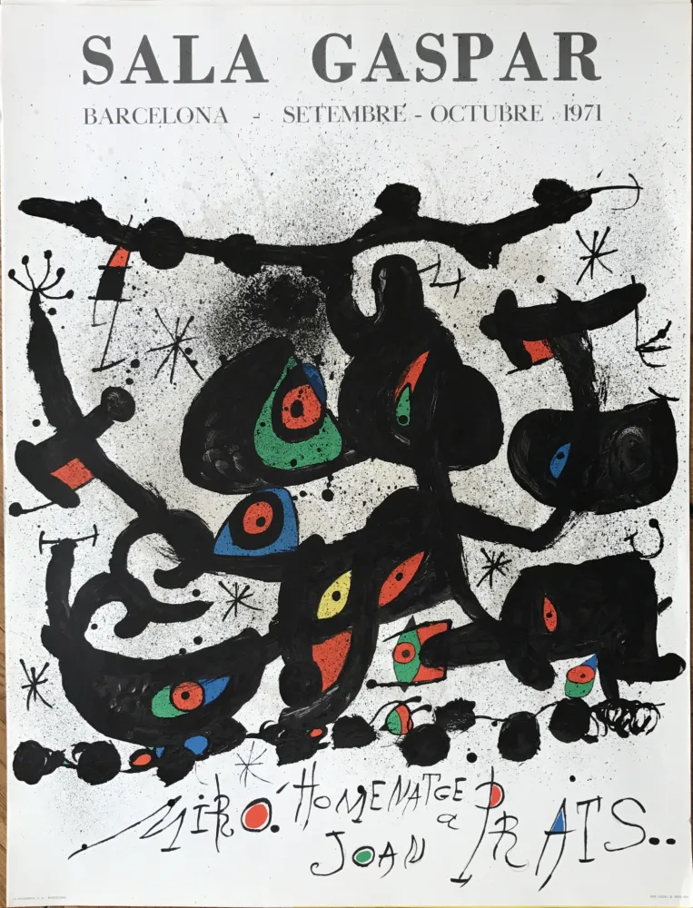 Lithografie Miró - Ffiche pour l’ exposition “Homenatge a Joan Prats”. Sala Gaspar, Barcelona.