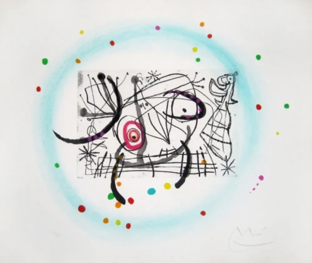 Ets En Aquatint Miró - Fissures