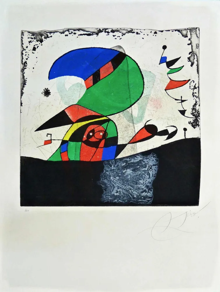 Ets En Aquatint Miró - Gaudi IV