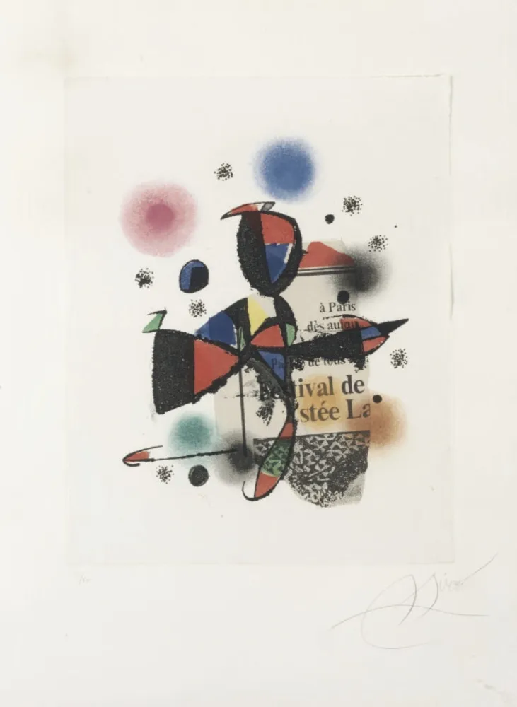Ets En Aquatint Miró - Gaudi XV