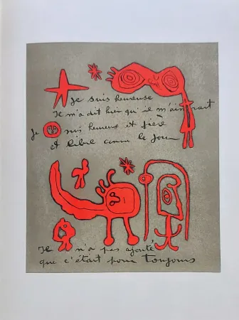 Lithografie Miró - Gravure-poeme