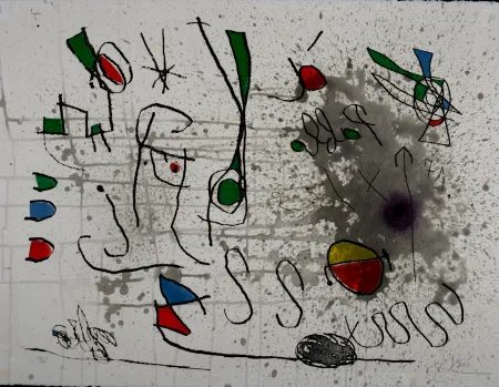 Gravure Miró - Homage to Picasso, 1972 - Hand-signed