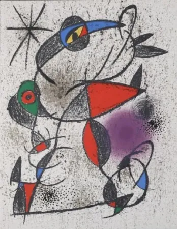 Lithografie Miró - Jaillie du calcaire