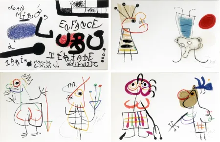 Lithografie Miró - Joan MIRÓ - L' ENFANCE D' UBU. Suite complète des 20 lithographies signées (Tériade 1975)
