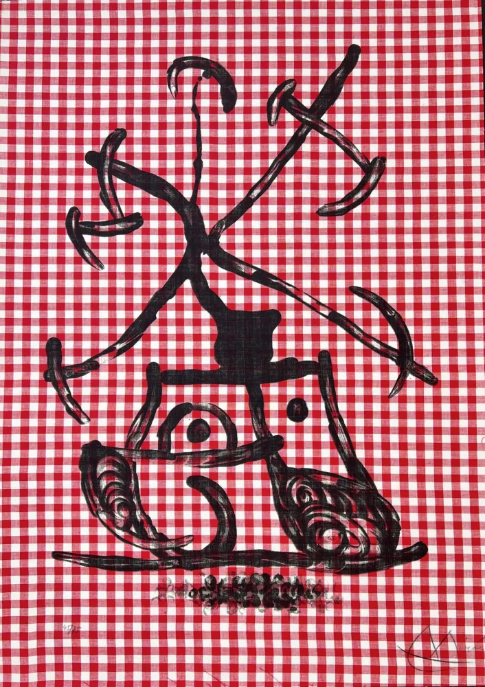 Lithografie Miró - La Dame aux Damiers