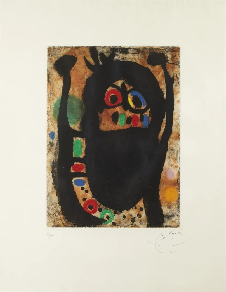 Ets En Aquatint Miró - La Femme aux Bijoux