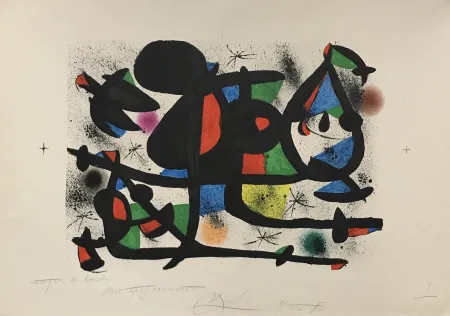 Lithografie Miró - La Luge des Amants II (Unique BAT)