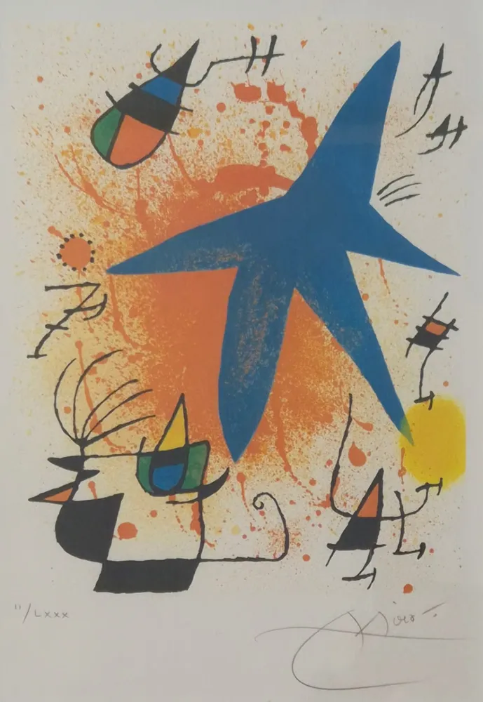 Lithografie Miró - L'Astre Bleu