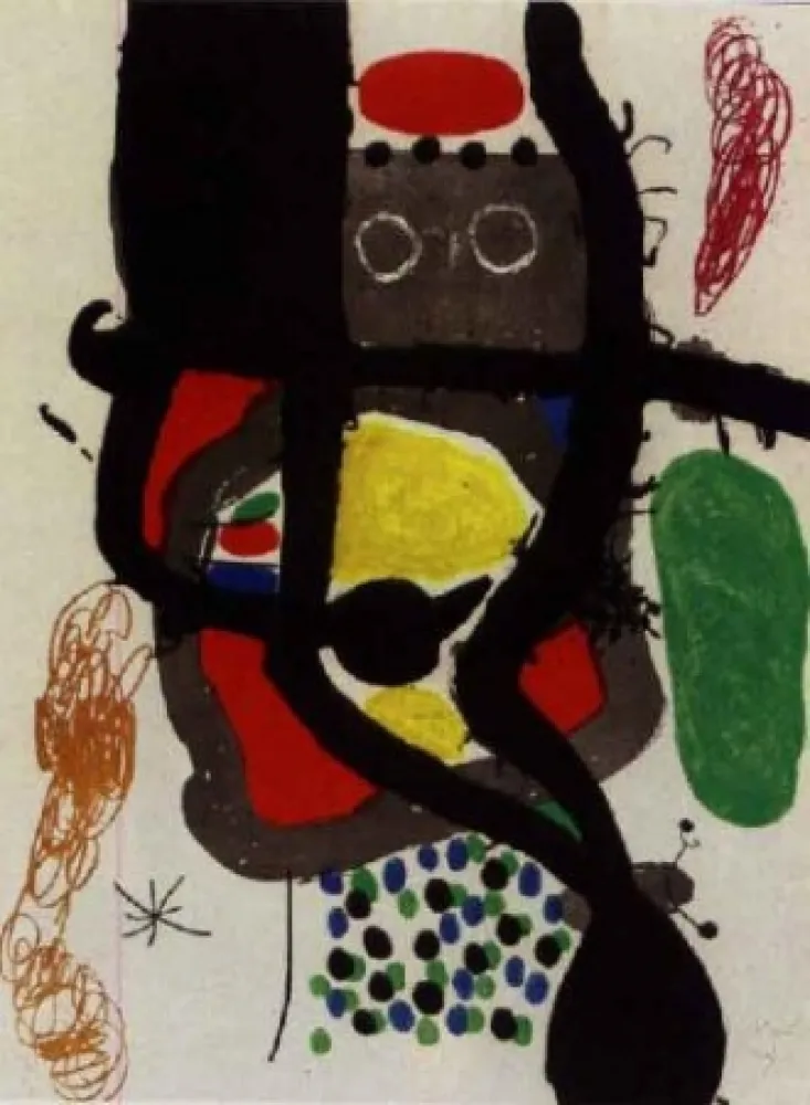 Ets En Aquatint Miró - Le Caissier