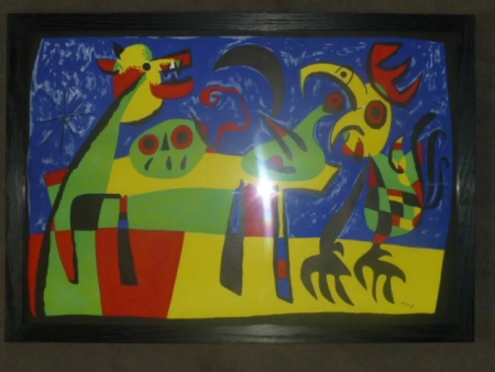 Lithografie Miró - Le chien aboyant à la lune