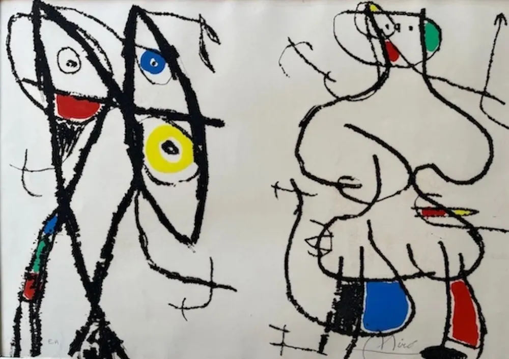 Ets En Aquatint Miró - Le courtisan Grotesque VI