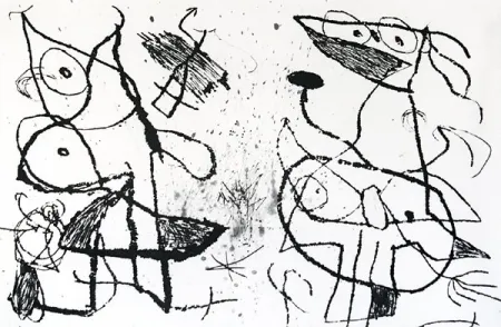 Ets En Aquatint Miró - Le Courtisan Grotesque XII